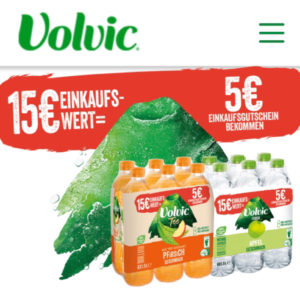 Volvic für 15€ kaufen und 5€ Einkaufsgutschein bekommen