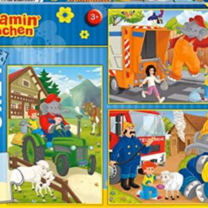 Schmidt Spiele, Benjamin Blümchen, 3 x 24 Teile, Kinderpuzzle, (Amazon Prime)