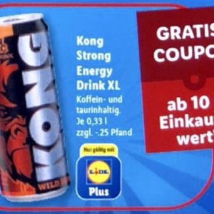 GRATIS &#034;Kong Strong Energy Drink XL&#034; in der 0,33 ltr. Dose mit Lidl Plus App am 08.04./09.04.2022