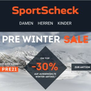 Pre Winter Sale bei Sportscheck   - 30% auf ausgewählte Artikel