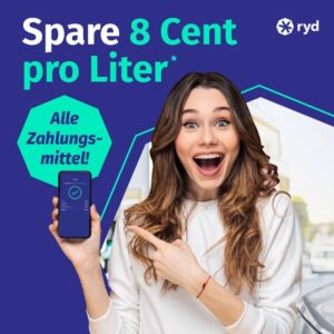 Ryd Pay spare 8 Cent pro Liter