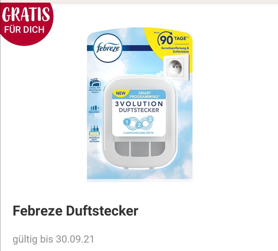 Febreze Duftstecker Gratis (Rossmann-App)