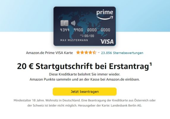 Amazon Kreditkarte - alte Werbung