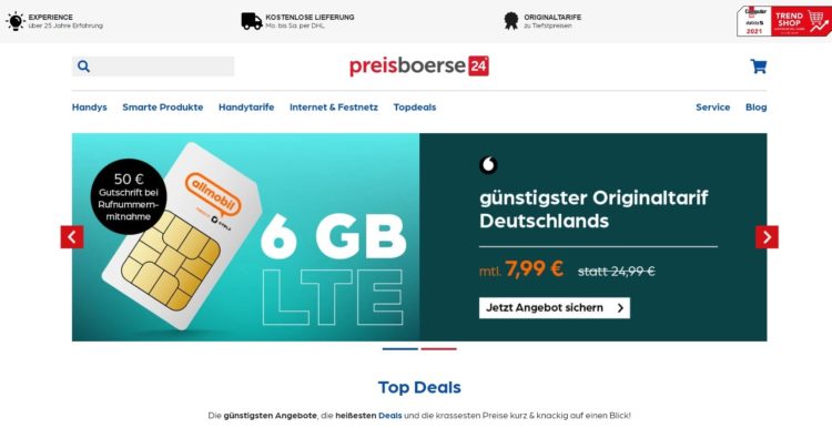 Preisboerse24_Startseite