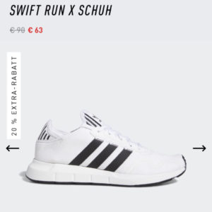 adidas Originals Swift Run X in weiß für 58,50€ statt 63,90€