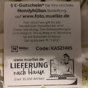 5€ Rabatt auf Handyhüllen Müller