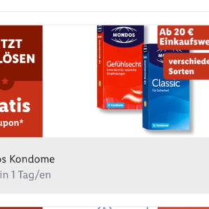 Lidl Plus App :Gratis Mondos Kondome ab 20€ Einkaufswert.