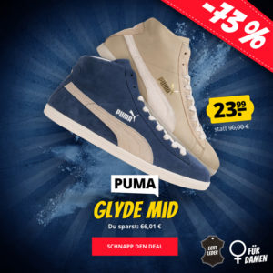 Puma Glyde Mid oder Low Sneaker ab 21,99€ / Kehinde Wiley für 25,99€ (zzgl. Versand)