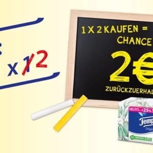 Tempo (Box & Taschentücher) kaufen mit Chance auf 2€ Cashback (2.000 je Woche)