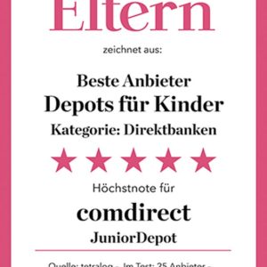 GRATIS *Lieblingsgeschenk* (LEGO® Bausteine-Box, Bluetooth-Kopfhörer, Bobby Car) für kostenloses *5 Sterne* JuniorDepot bei Comdirect