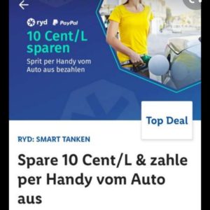 Mit PayPal und Ryd Pay 10 Cent beim Tanken sparen vom 01.-17.10.21