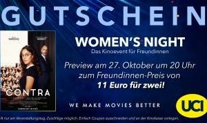 UCI-Kino-"Freundinnen-Preis" von 11€ *für 2 inkl. Flasche Sekt* am 27.10.21 beim "women´s night"-Preview von "Contra"