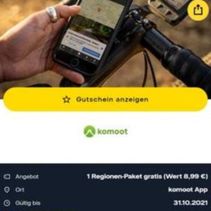 GRATIS *Komoot Regionen-Paket* bis 31.10.21 kostenlos für Vattenfall Kunden