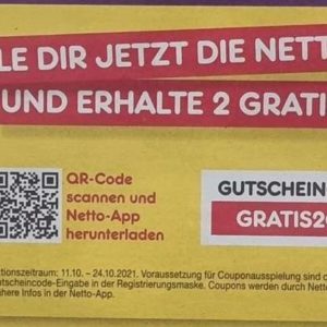 *2 GRATIS-Geschenke* in Netto Marken-Discounter App vom 11.-24.10.21