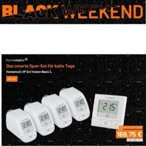 Black Weekend bei ELV z.B. Homematic IP Smart Home Set Heizen Basic L für 169,75€ (statt 200€)
