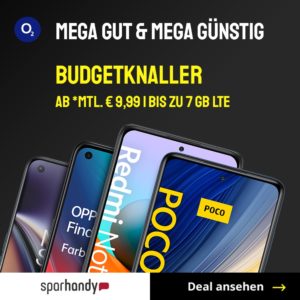 Budgetknaller 🤑 z.B. Xiaomi POCO X3 Pro + 5GB LTE für 9,99€/Monat (oder mit Oppo / Apple / Nokia / Vivo + bis zu 7GB LTE für 14,99€/Monat)