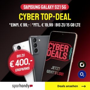 *Schnäppchen!* 😁 Galaxy S21 für 99€ + mehr als 200€ Prämie mgl. + 15GB LTE Vodafone Allnet für 19,99€/Monat (otelo Allnet-Flat Classic)