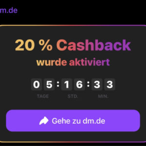 Vivid Insta-Cashback (DM 20%, REWE 20%, Saturn 9%, Zalando 9%)