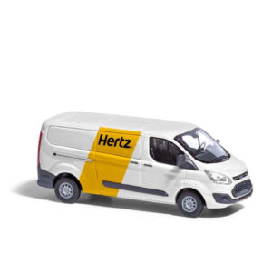 BUSCH  - 1:87 Ford Transit Custom,Autovermietung Hertz(Müller Abholung)