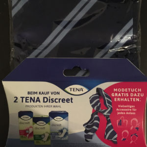 gratis Modetuch beim Kauf von 2 Tena Discreet Produkten DM
