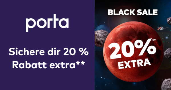 porta: 20% Extra-Rabatt auf Black Week Sale