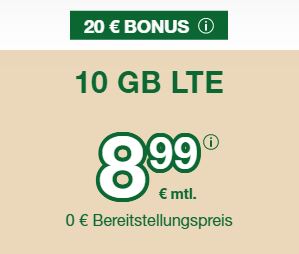 10GB LTE Allnet für 8,99€ mtl. mit 20€ RNM-Bonus (smartmobil im o2-Netz)