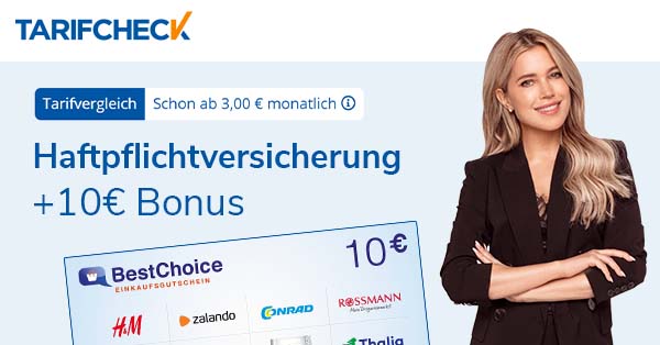 Privathaftpflichtversicherung auf Tarifcheck.de