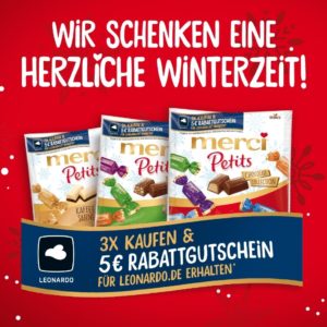 3x Merci Petits kaufen - 5 Euro Gutschein für Leonardo sichern