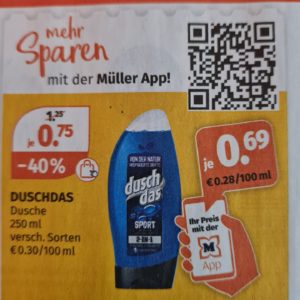 Duschdas Angebot bei Müller Drogerie Märkten