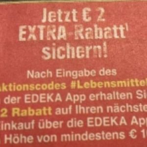 GRATIS „2€ Extra-Rabatt“ bei Edeka Süd-Bayern mit der Edeka Genuss&#043; App bis 22.11.21 ab 10€ Einkauf