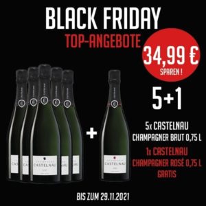 5 Champagner Brut &#043; 1 Champagner Brut Rosé GRATIS - BLACK FRIDAY