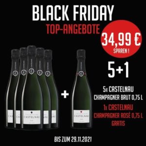 5 Champagner Brut + 1 Champagner Brut Rosé GRATIS - BLACK FRIDAY