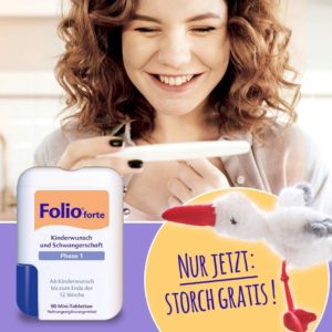 Gratis Plüschstorch beim Kauf von Folio Forte