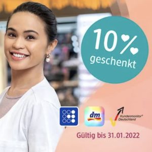 10% bei dm Drogeriemarkt über die App