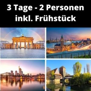 Reise-Gutschein: 3 Tage Kurzurlaub inkl. Frühstück für 139€ / 35€ p.P-. & Nacht - Berlin, Budapest, Hamburg, Lübeck und mehr