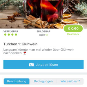 Marktguru: 60 Cent Rabatt auf Glühwein