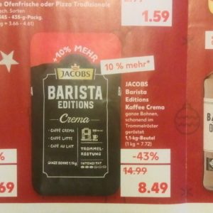Jakobs Barista Editions Kaffee Crema 1,1kg 8,49€ Kaufland