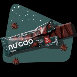 GRATIS Winter Schokoriegel "nucao Winter Spice" kostenlos bei nu company für Newsletter