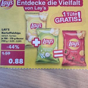 Kaufland: Lays Chips 1 Tüte gratis