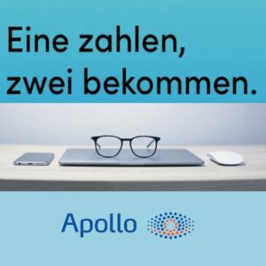 🤓 Apollo: Eine Brille zahlen, 2. Brille gratis