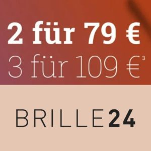 👓 BRILLE24: 2 Brillen für 79 € bzw. 3 Brillen für 109 €