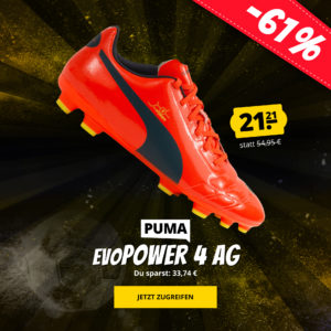 ⚽️ PUMA evoPOWER 4 AG Herren Fußballschuhe für 21,21€ (zzgl. Versand)