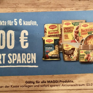 maggi 1€ Rabatt bei 5€ Einkaufswert