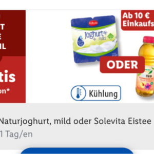 Gratis Milbona Naturjogurt oder Eistee (Lidl  Plus App)