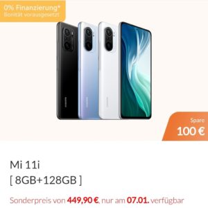 *endet* Xiaomi Mi 11i mit 8GB&#043;128GB &#043; *0%-Finanzierung* für 449,90€ statt 514,27€