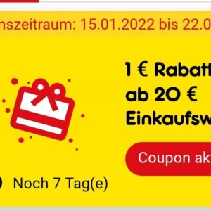 1 € Rabatt &#043; 100 Punkte ab 20 € Einkaufswert bei Netto Marken-Discount