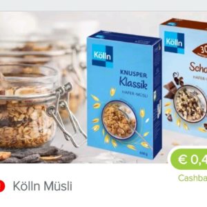 40 Cent Cashback auf Kölln Müsli bei marktguru