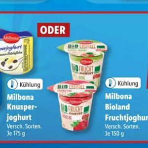 Gratis Milbona Knusperjoghurt oder Milbona Bioland Fruchtjoghurt ab 10€ EKW bei Lidl