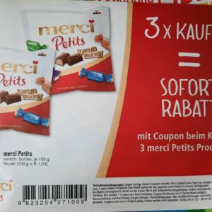 Merci Petits beim Edeka für 95 Cent bei Kauf von drei Tüten