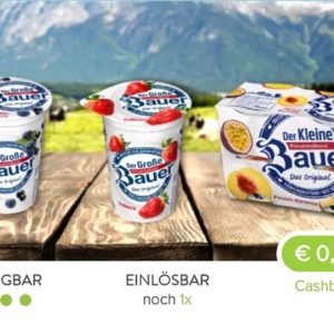Bauer Fruchtjoghurt für 5 Cent möglich mit marktguru und Lidl